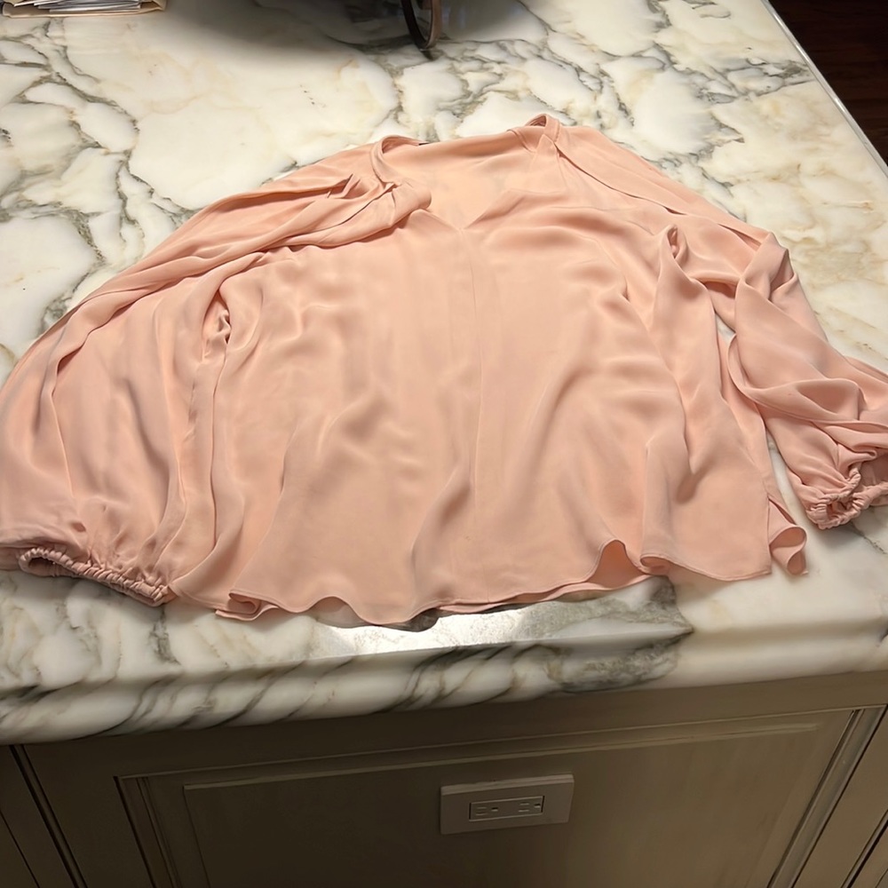 Kobi halperin pink silk open shoulder blouse